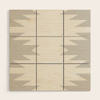 Geometric Southwestern Minimalism - White and Grey Wood Wall Art Gallery Image 1