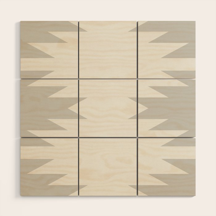 Geometric Southwestern Minimalism - White and Grey Wood Wall Art Gallery Image 1