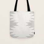 Geometric Southwestern Minimalism - White and Grey Tote Bag Gallery Image 1