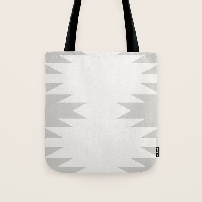 Geometric Southwestern Minimalism - White and Grey Tote Bag Gallery Image 1