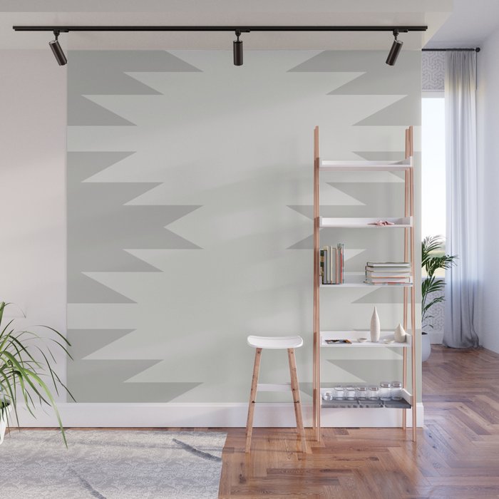 Geometric Southwestern Minimalism - White and Grey Wall Mural Gallery Image 1