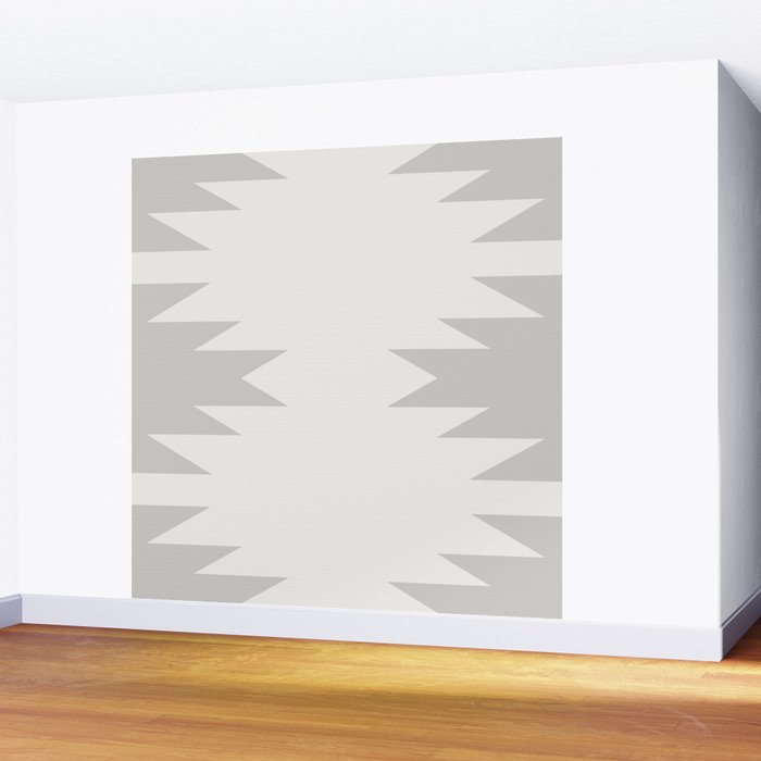 Geometric Southwestern Minimalism - White and Grey Wall Mural Gallery Image 2