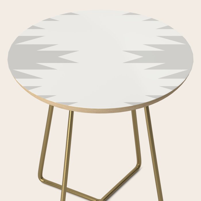 Geometric Southwestern Minimalism - White and Grey Side Table Gallery Image 2