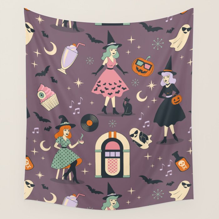 50s Witch Vibes Wall Tapestry Gallery Image 4