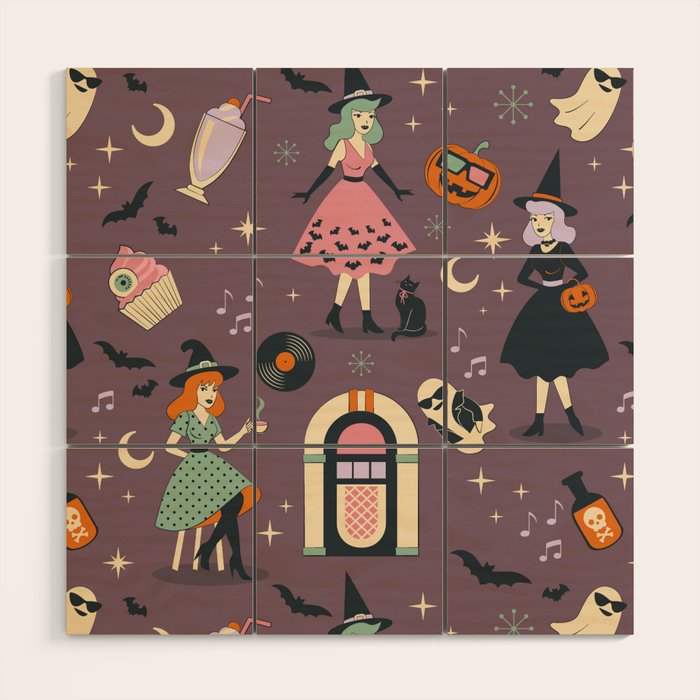 50s Witch Vibes Wood Wall Art Gallery Image 1