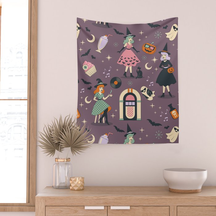 50s Witch Vibes Wall Tapestry Gallery Image 2