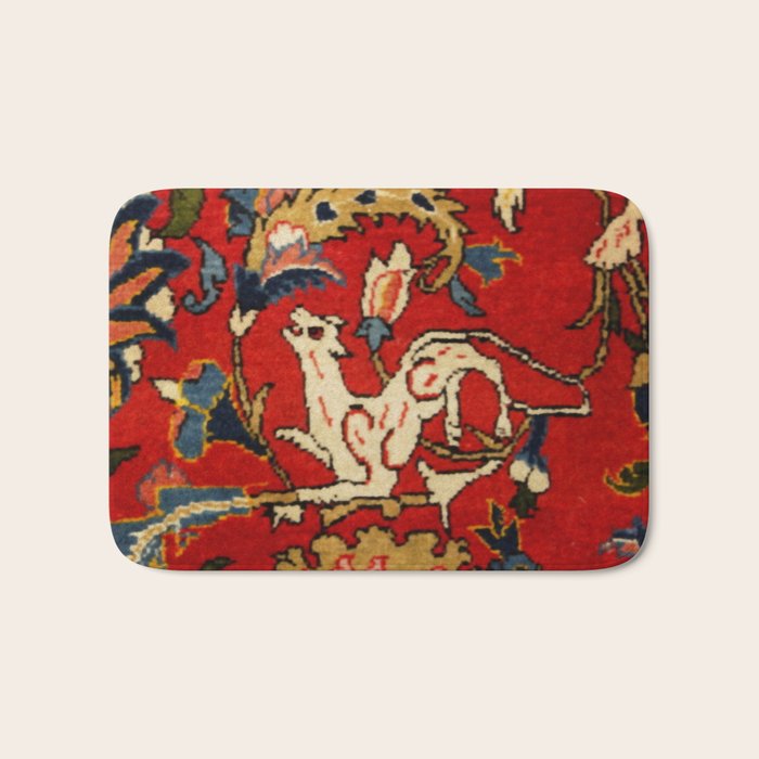 Persian Floral Animal Rug Print Bath Mat Gallery Image 1