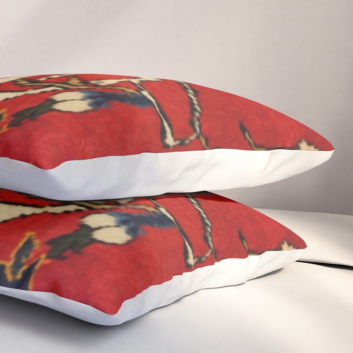 Persian Floral Animal Rug Print Pillow Sham Gallery Image 3