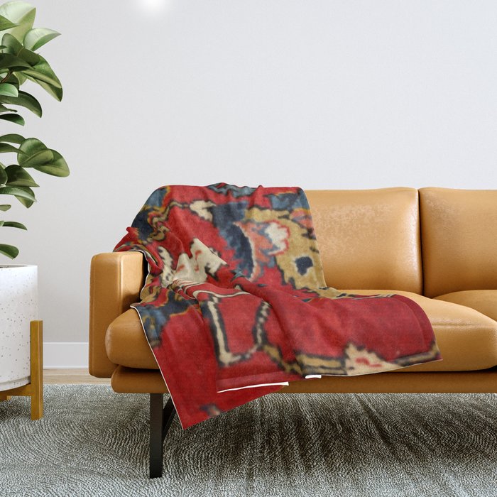 Persian Floral Animal Rug Print Throw Blanket Gallery Image 1