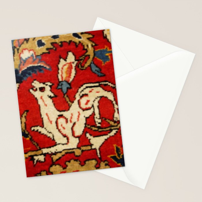 Persian Floral Animal Rug Print Stationery Card Gallery Image 2