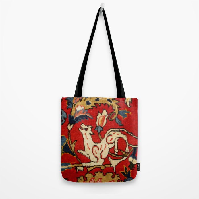Persian Floral Animal Rug Print Tote Bag Gallery Image 2