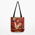 Persian Floral Animal Rug Print Tote Bag Gallery Image 2