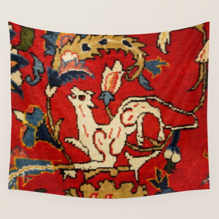 Persian Floral Animal Rug Print Wall Tapestry Gallery Image 1