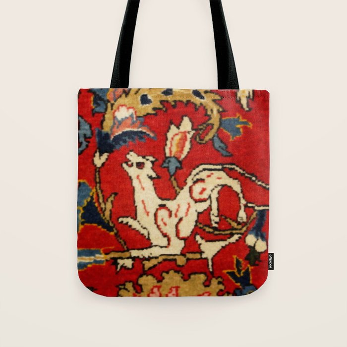 Persian Floral Animal Rug Print Tote Bag Gallery Image 1