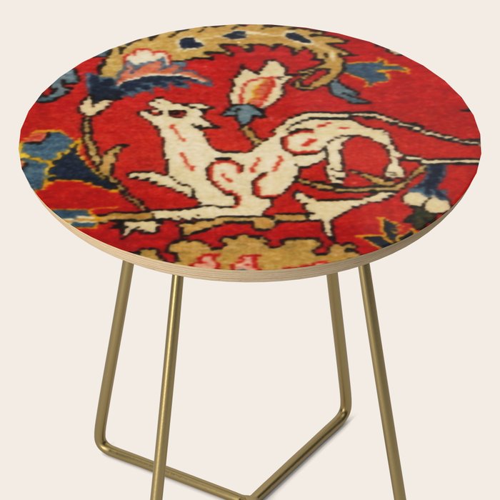 Persian Floral Animal Rug Print Side Table Gallery Image 2