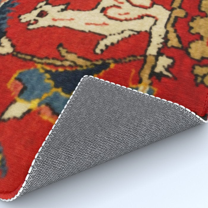 Persian Floral Animal Rug Print Rug Gallery Image 4
