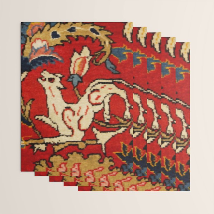 Persian Floral Animal Rug Print Wrapping Paper Gallery Image 3