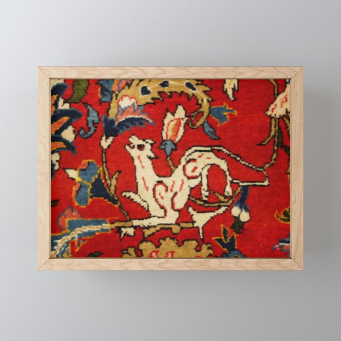 Persian Floral Animal Rug Print Mini Art Print Gallery Image 1