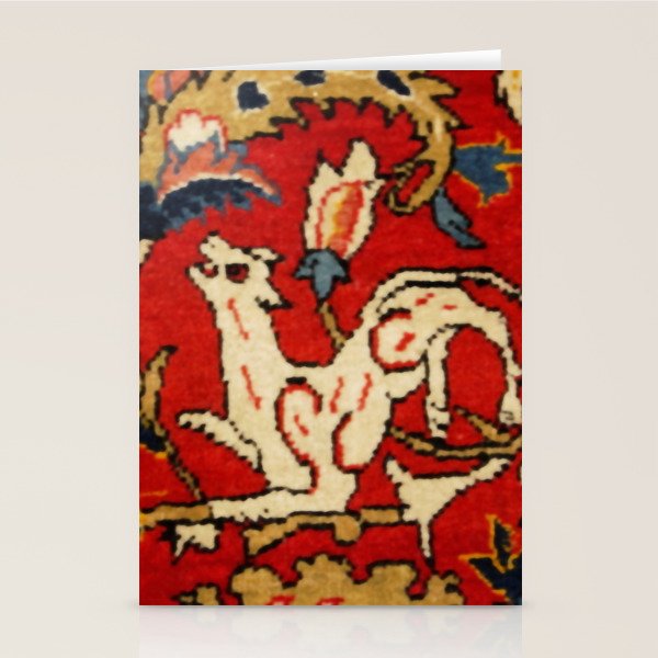 Persian Floral Animal Rug Print Stationery Card Gallery Image 1