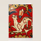 Persian Floral Animal Rug Print Stationery Card Gallery Image 2