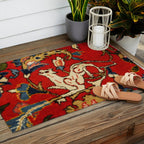 Persian Floral Animal Rug Print Outdoor Rug Gallery Image 2