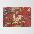 Persian Floral Animal Rug Print Rug Gallery Image 2