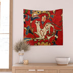 Persian Floral Animal Rug Print Wall Tapestry Gallery Image 2