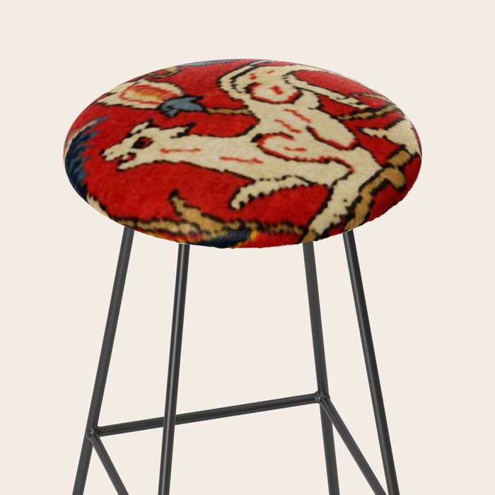 Persian Floral Animal Rug Print Stool Gallery Image 2