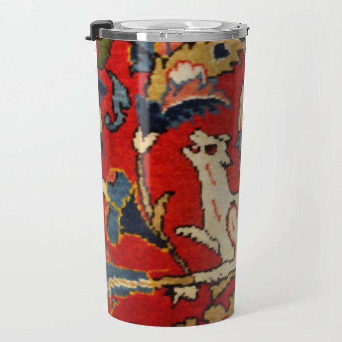 Persian Floral Animal Rug Print Travel Mug Gallery Image 3