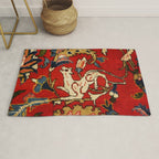 Persian Floral Animal Rug Print Rug Gallery Image 1