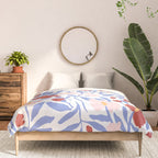 Blue and Orange vibrant bold flowers Comforter Gallery Image 3