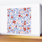 Blue and Orange vibrant bold flowers Wall Mural Gallery Image 2
