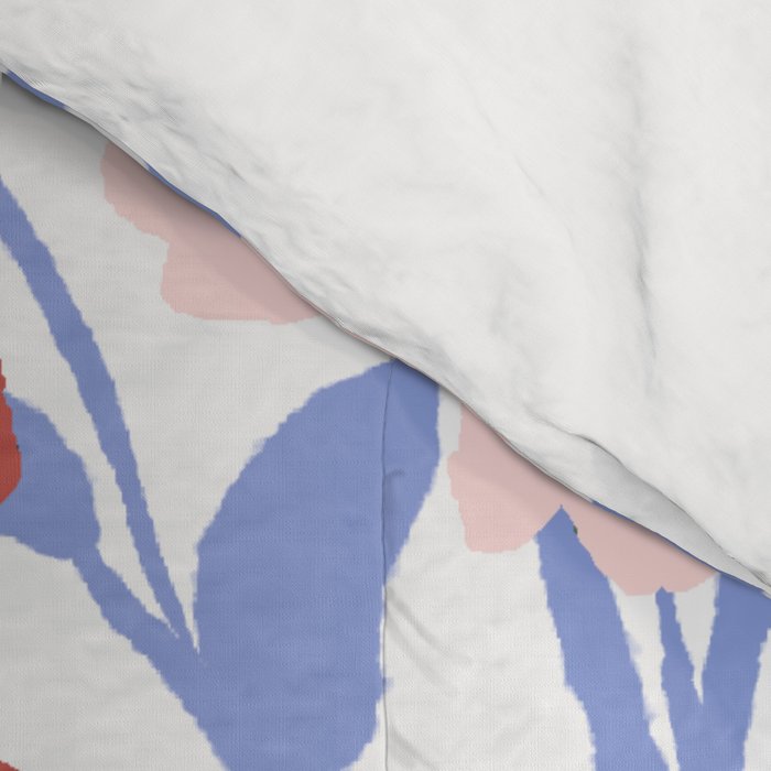 Blue and Orange vibrant bold flowers Comforter Gallery Image 4