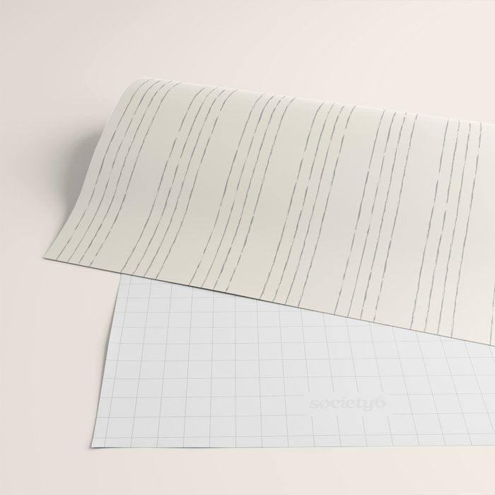 Lines #5 (Cream & Gray) Wrapping Paper Gallery Image 2