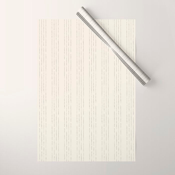 Lines #5 (Cream & Gray) Wrapping Paper Gallery Image 1