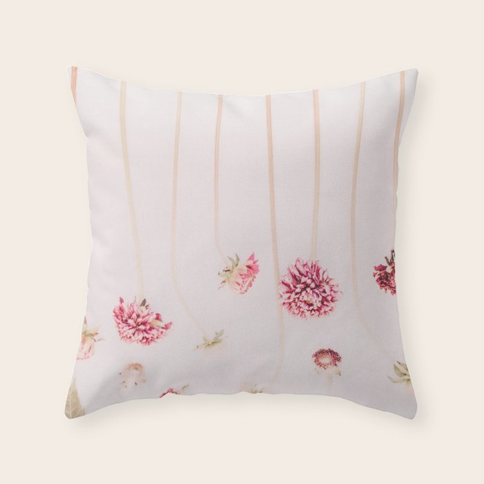 Strawflowers - Pink Flowers by Ingrid Beddoes Throw Pillow Gallery Image 6