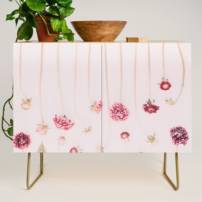 Strawflowers - Pink Flowers by Ingrid Beddoes Credenza Gallery Image 1