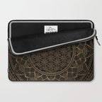 The Flower of Life Black Gold Mandala Laptop Sleeve Gallery Image 2