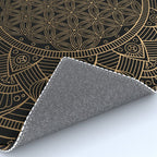 The Flower of Life Black Gold Mandala Rug Gallery Image 4