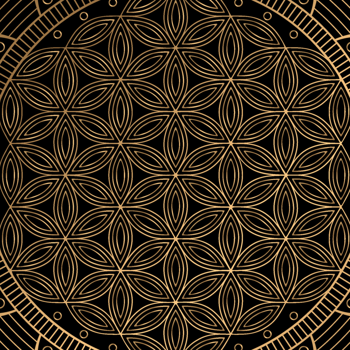 The Flower of Life Black Gold Mandala Coffee Mug Gallery Image 2