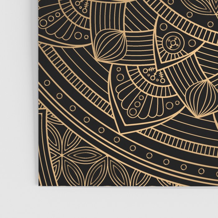 The Flower of Life Black Gold Mandala Poster Gallery Image 3