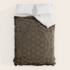 The Flower of Life Black Gold Mandala Duvet Cover Gallery Image 6