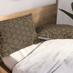 The Flower of Life Black Gold Mandala Pillow Sham Gallery Image 2