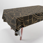 The Flower of Life Black Gold Mandala Tablecloth Gallery Image 1