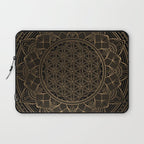 The Flower of Life Black Gold Mandala Laptop Sleeve Gallery Image 1