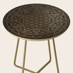 The Flower of Life Black Gold Mandala Side Table Gallery Image 2