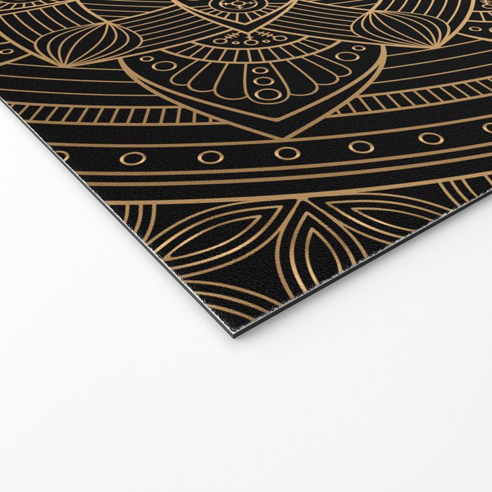 The Flower of Life Black Gold Mandala Welcome Mat Gallery Image 2