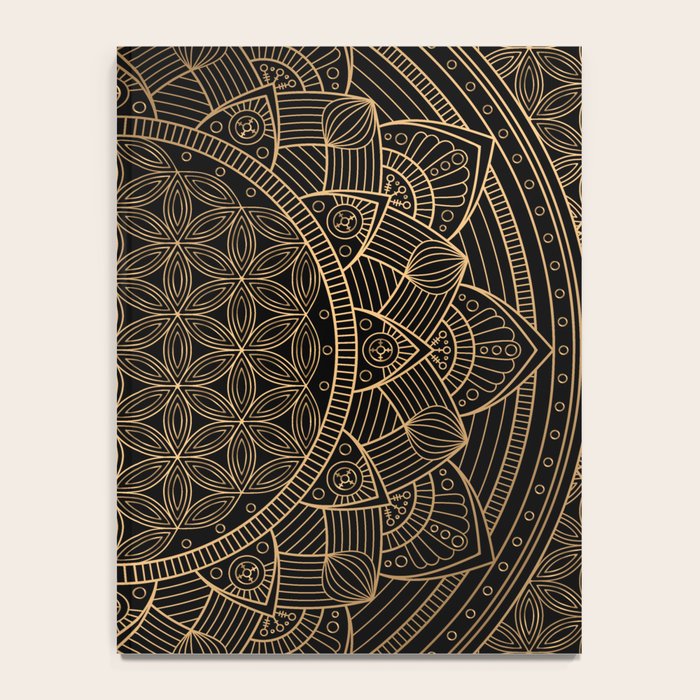 The Flower of Life Black Gold Mandala Notebook Gallery Image 4