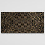 The Flower of Life Black Gold Mandala Desk Mat Gallery Image 3
