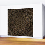 The Flower of Life Black Gold Mandala Wall Mural Gallery Image 2
